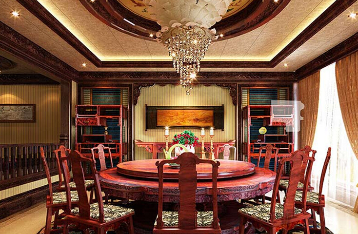 中式的餐飲裝修沉穩(wěn)大氣風